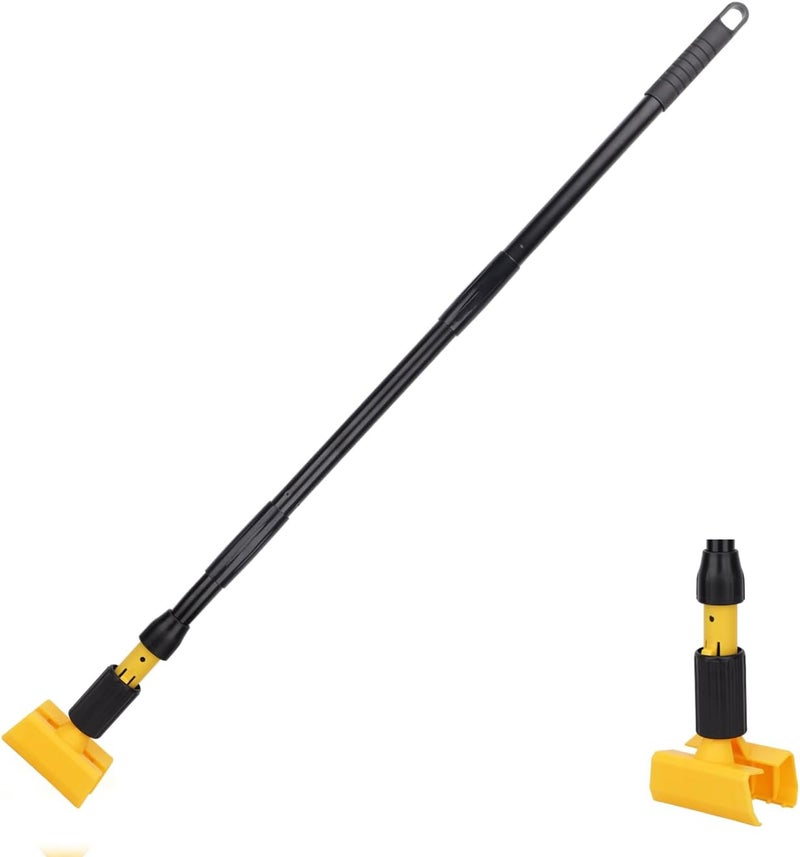 BeiLan Mop Handle Commercial Heavy Duty - 57 Inch Industrial Metal Mop Stick with Jaw Clamp Replacement for Floor Cleaning - Professional Gripper Mops Head Replacement Holder - Image 1